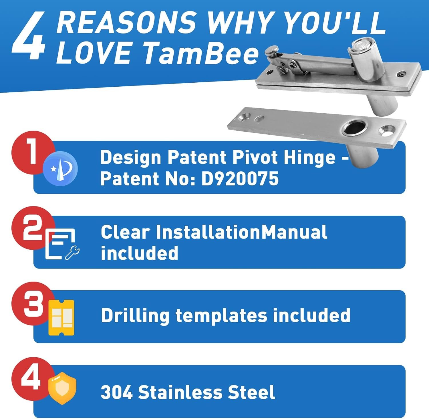 tambee door pivot hinges heavy duty hinges for wood doors 360 degree shaft stainless steel pivot hinge system
